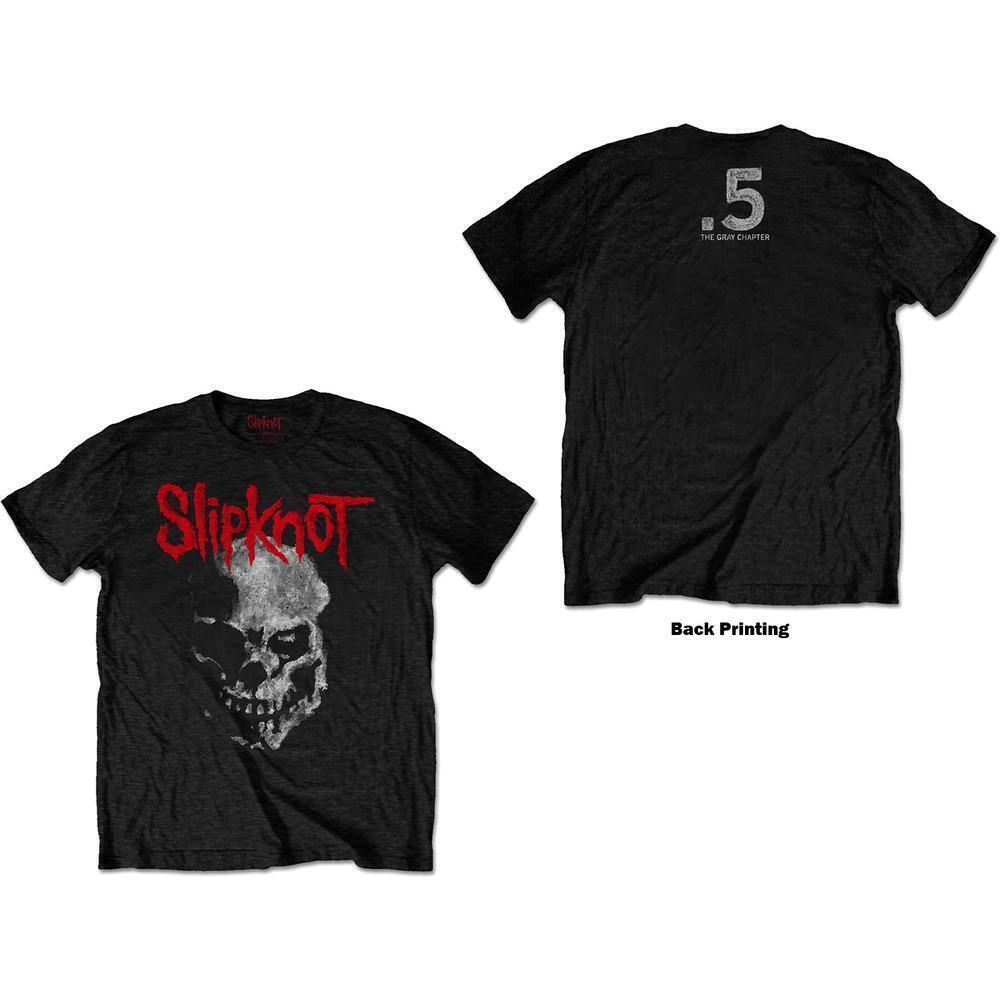 Slipknot Unisex T Shirt Gray Chapter Skull Back Print 2 Sided